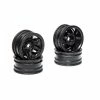 Axial 1.0 Rockster Wheels Black (4): SCX24 for Tires & Wheels