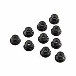 Axial Serrated Nylon Lock Nut Black 4mm (10) for Parts