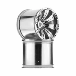 Axial 1/6-1/8 8-Spoke Oversize Wheels, 17 & 14mm Hex, Chrome (2) for Tires & Wheels