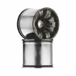 Axial 1/6-1/8 Oversize 8-Spoke 3.8 Wheels, 17 & 14mm Hex, Black Chrome (2) for Tires & Wheels