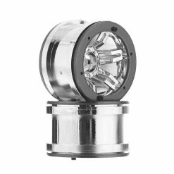 Axial 1/10 Rocksters 2.2 Beadlock Wheels, 12mm Hex, Chrome (2) for Tires & Wheels