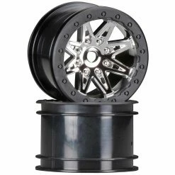 Axial 1/10 Rebel 2.2 Wheels, 12mm Hex, Black Chrome (2) for Tires & Wheels